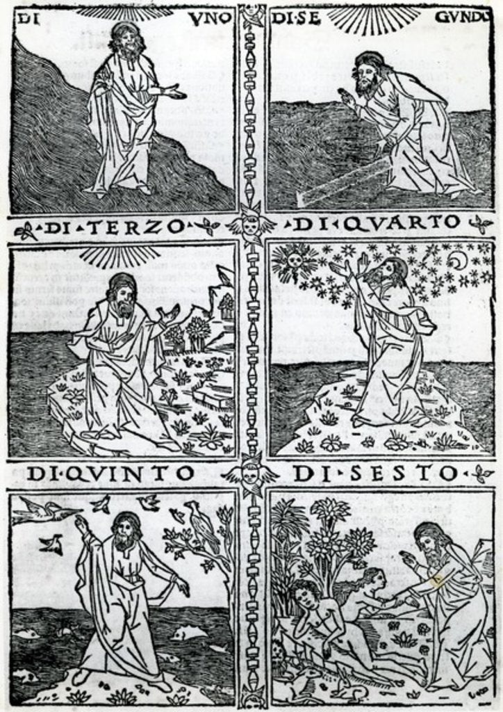 Detail of The Six Days of Creation by Italian School