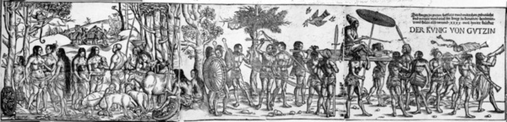 Detail of Der kuing von Gutzin, print made by George Glockendon, 1511 by Hans Burgkmair