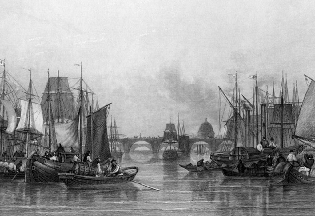 Detail of The Upper Pool, River Thames by John Francis Salmon