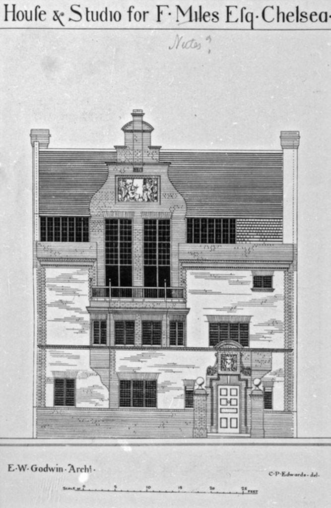 Detail of House & Studio for F. Miles Esq., Chelsea by English School