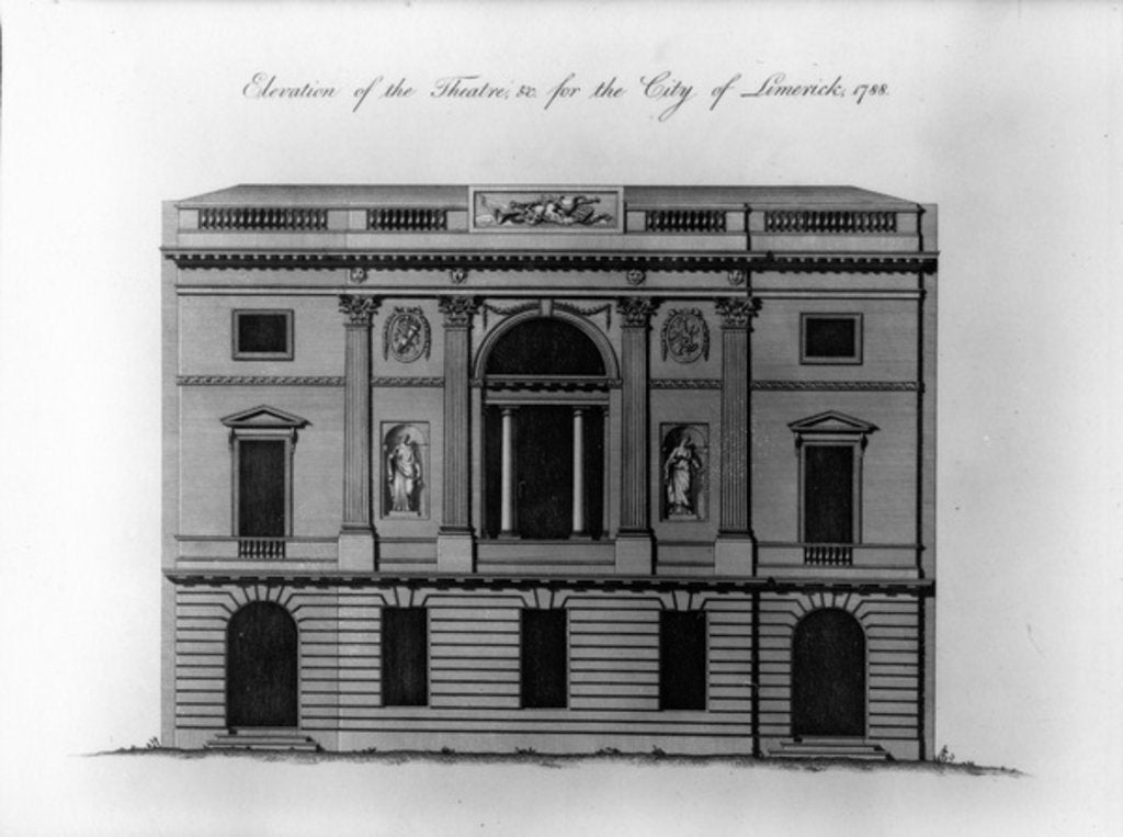 Detail of Elevation of the Theatre, &c. for the City of Limerick, 1788 by Irish School