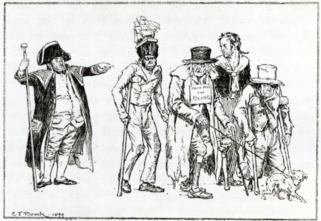 Detail of Illustration for the essay 'A Complaint of the Decay of Beggars in the Metropolis' by Charles Lamb, 1899 by Charles Edmund Brock