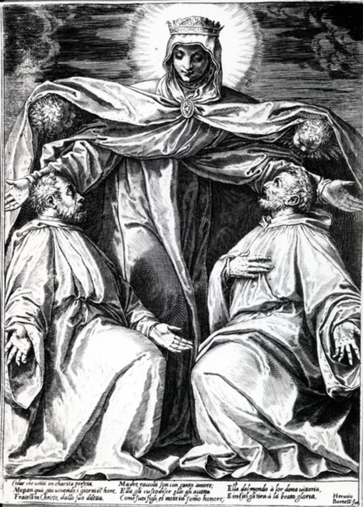 Detail of Madonna Protecting Two Members of a Confraternity by Agostino Carracci