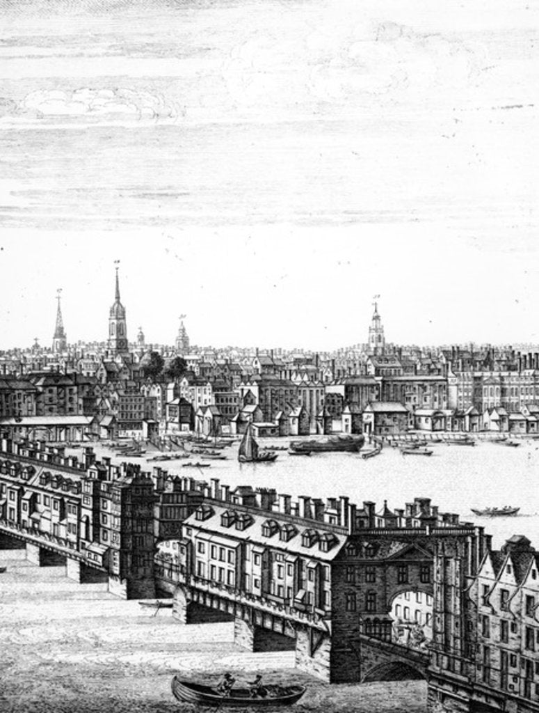 Detail of View of Old London Bridge by English School
