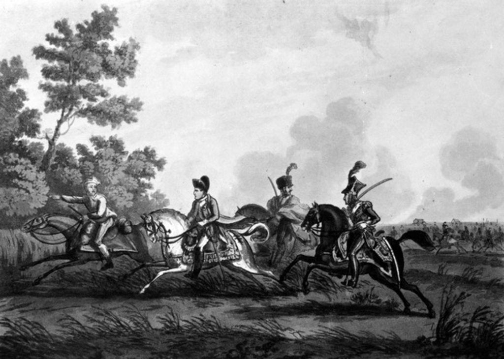 Detail of Flight of Bonaparte from the Field of Waterloo accompanied by his Guide, 1816 by George Cruikshank