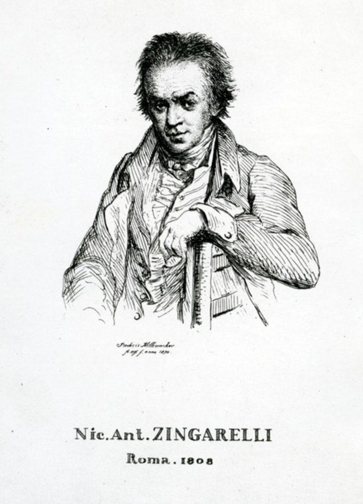 Detail of Niccolo Antonio Zingarelli, 1870 by Frederic Desire Hillemacher