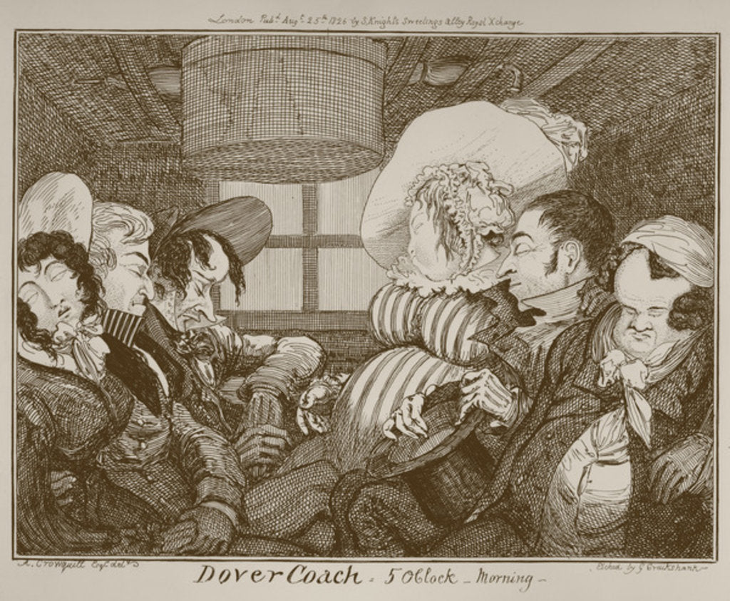 Detail of Dover Coach, 5 o'clock morning, etched by George Cruikshank, 1826 by Alfred (after) Crowquill