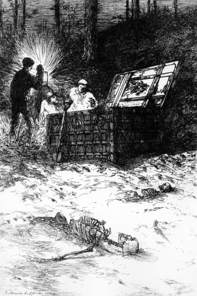 Detail of The Gold Bug, illustration to the story by Edgar Allan Poe, 1884 by Robert Swain Gifford