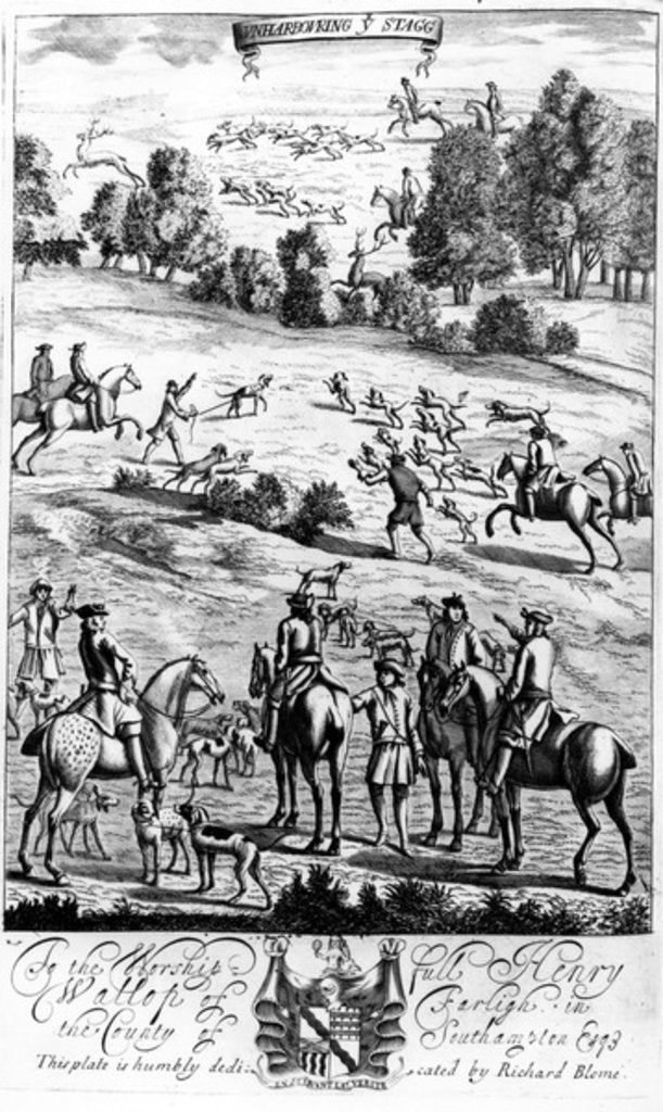 Detail of Unharbouring ye Stagg by English School