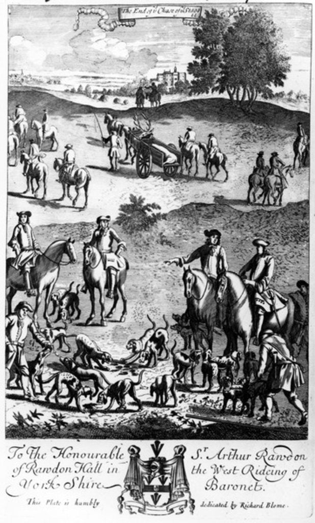 Detail of The end of the chase of the stagg by English School