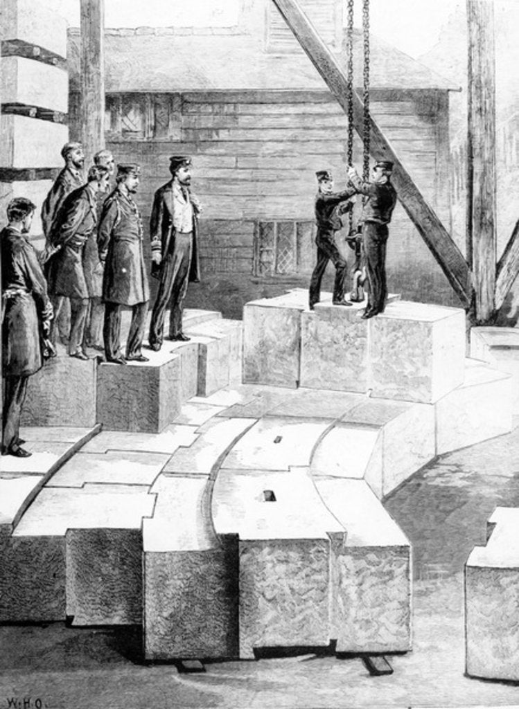 Detail of The New Eddystone Lighthouse: The Stone-Cutting Establishment at Oreston by William Heysham Overend