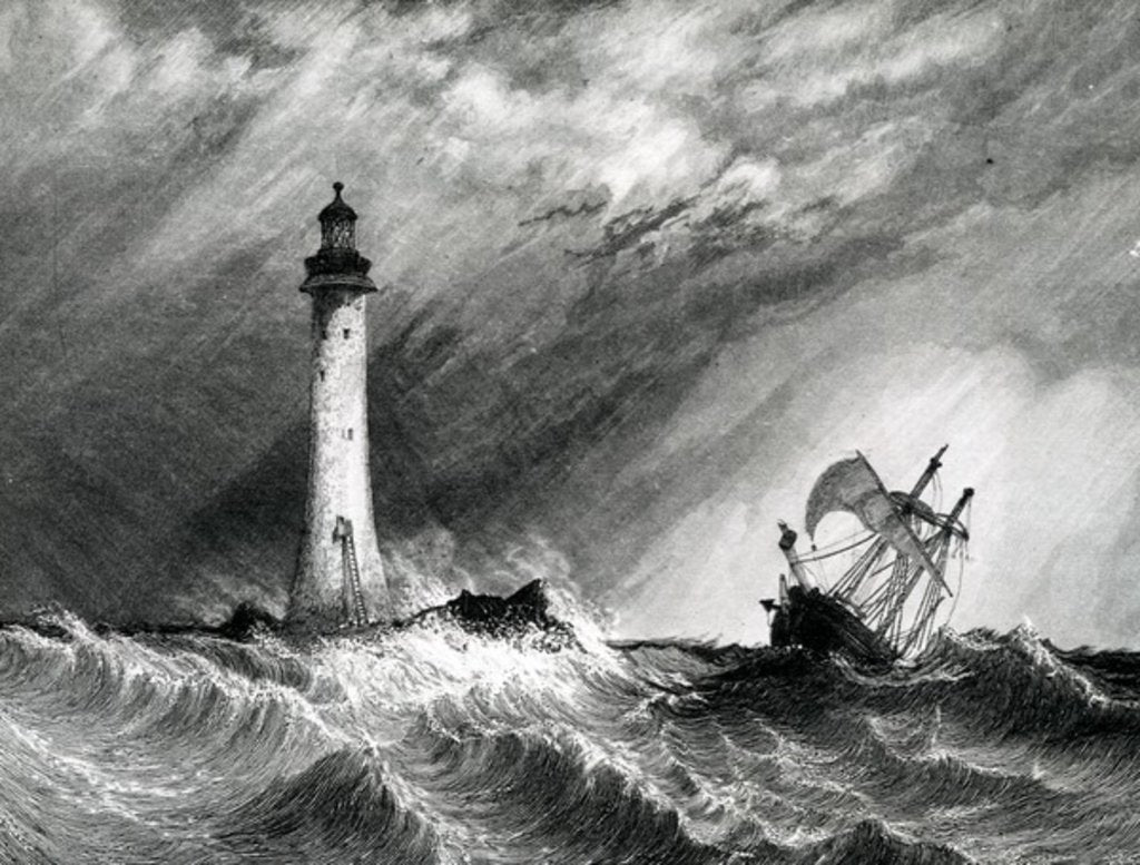 Detail of Eddystone Lighthouse, print made by W.B. Cooke, 1836 by William Clarkson (after) Stanfield