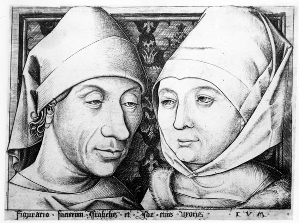 Detail of Portrait of Israhel van Meckenem and his wife Ida, c.1490 by Israhel van the younger Meckenem