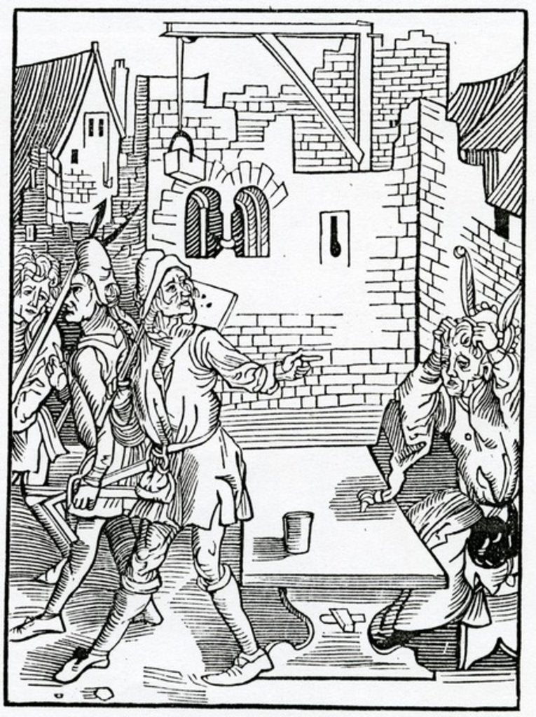 Detail of Of the folisshe begynnynge of great bildynges without sufficient prouision by (after) German School