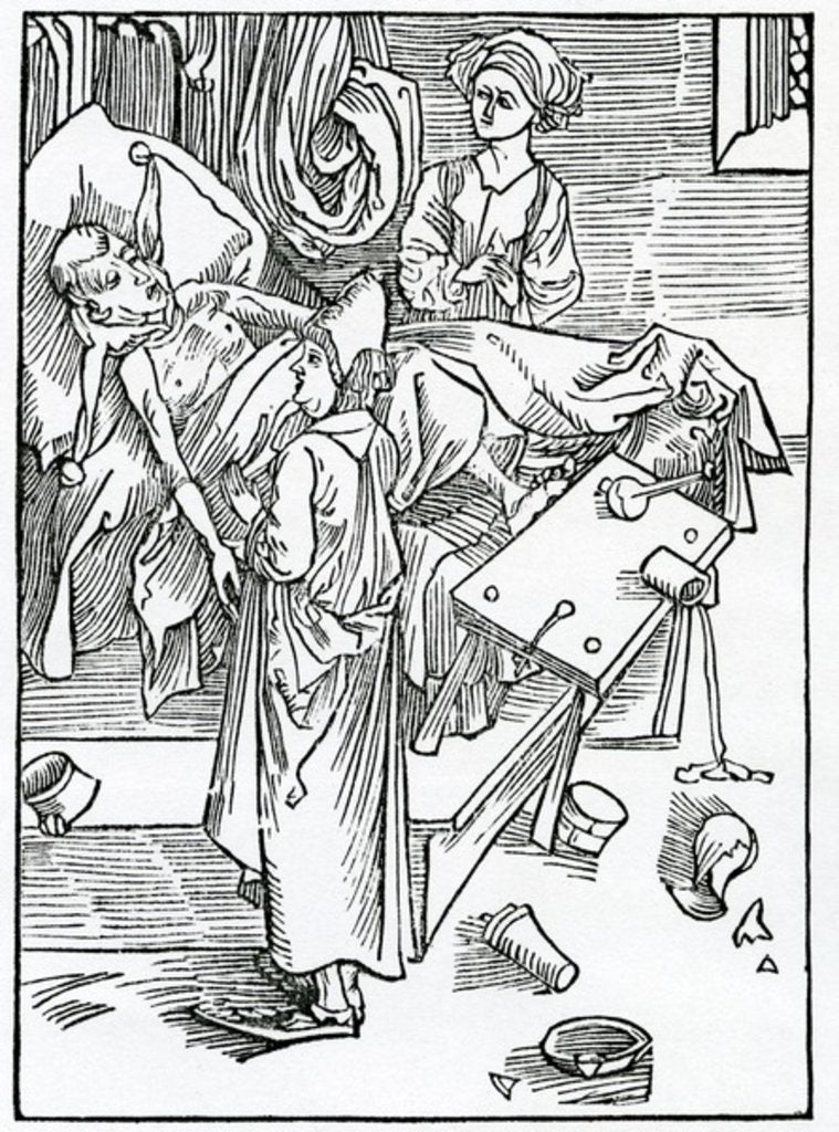 Detail of Of them that be diseasyd and seke and ar impacient and inobedyent to the Phesycyan by (after) German School