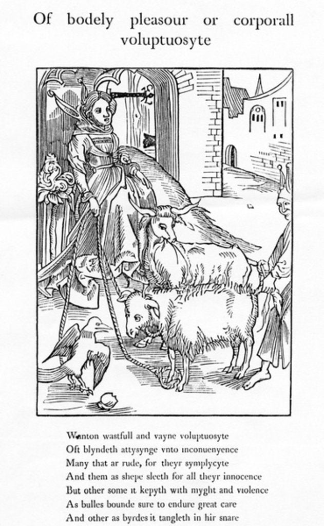 Detail of Of bodely pleasour or corporall voluptuosyte by (after) German School