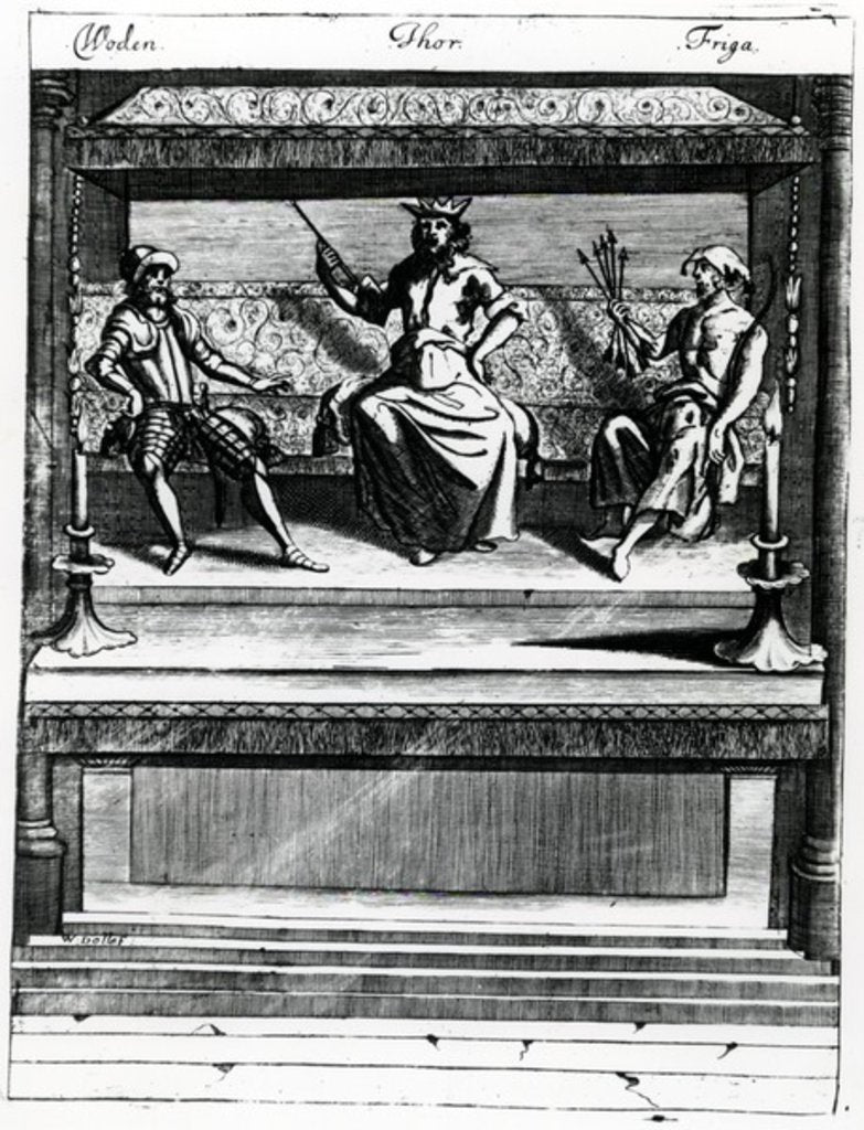 Detail of Woden, Thor and Friga by Wenceslaus Hollar
