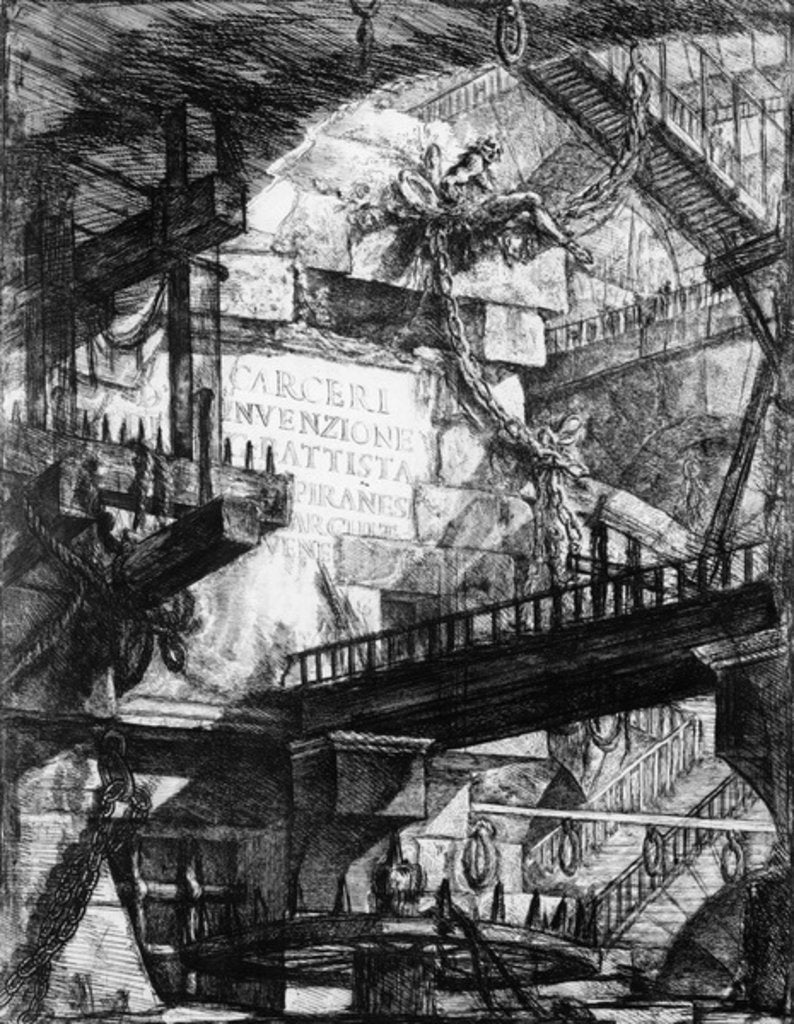 Detail of Title page to the 'Carceri d'invenzione' series, 1761 by Giovanni Battista Piranesi