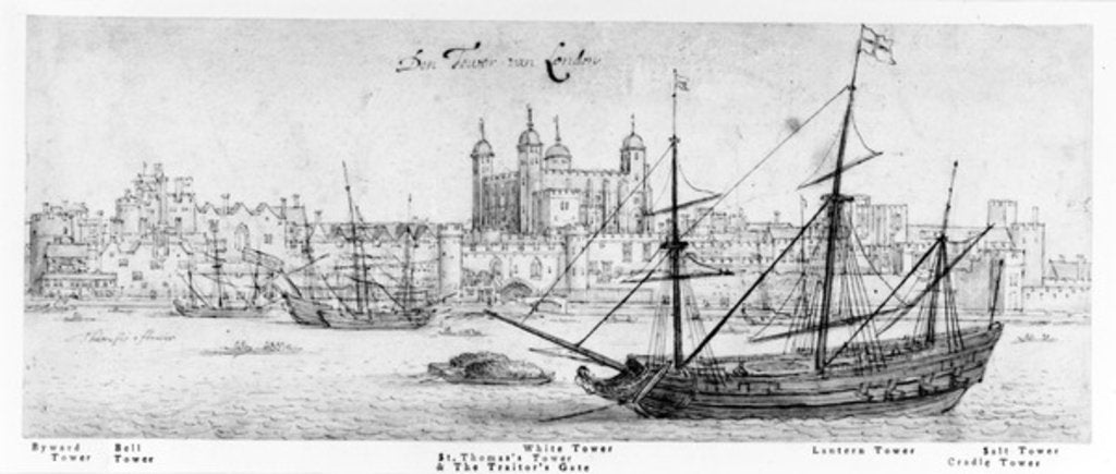 Detail of The Tower of London, c.1637-41 by Wenceslaus Hollar