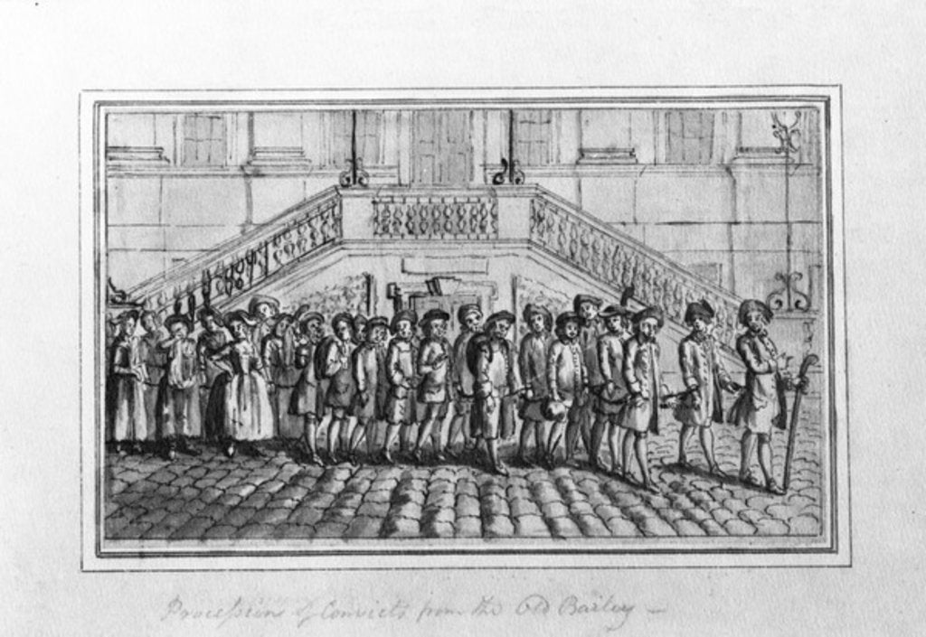Detail of Procession of Convicts from the Old Bailey, c.1750-1800 by English School