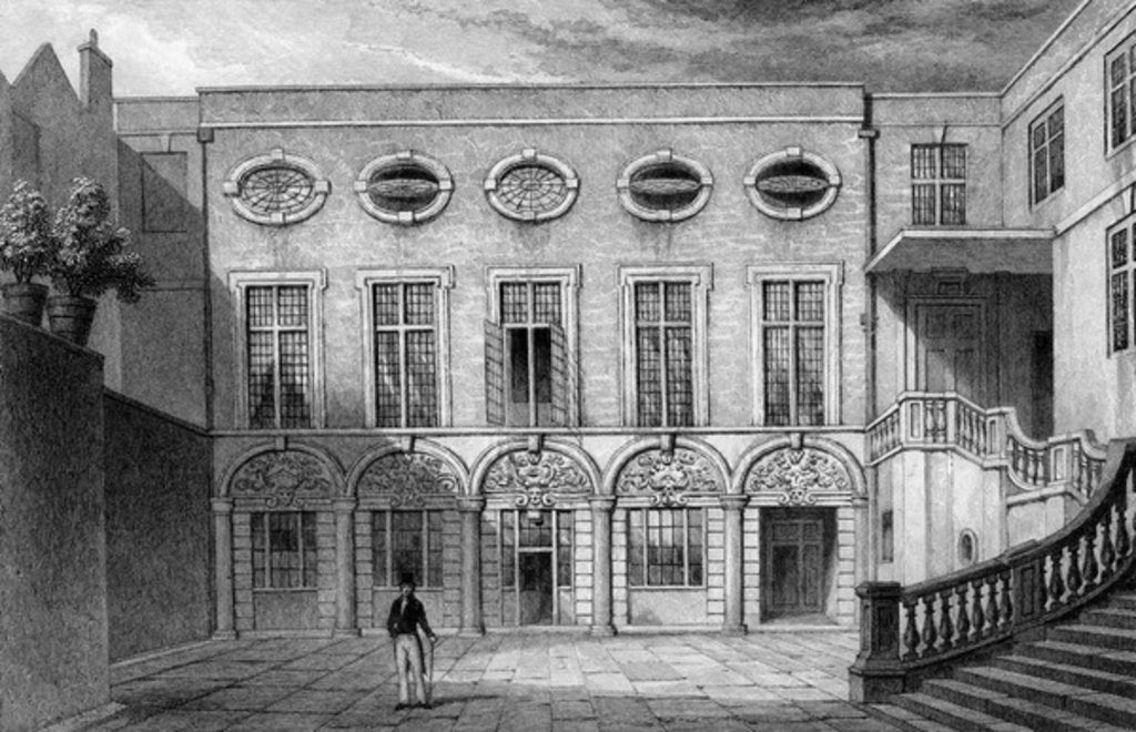 Detail of Brewers' Hall, Addle Street, print made by W. Radclyffe, 1831 by Thomas Hosmer (after) Shepherd