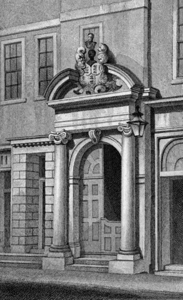 Detail of Girdlers' Hall, Basinghall Street, print made by J. Greig, c. 1829-31 by Thomas Hosmer (after) Shepherd