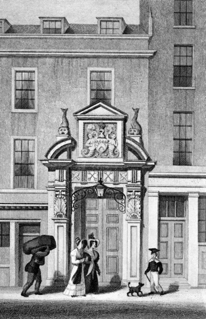 Detail of Fishmonger's Hall, Thames Street by Thomas Hosmer (after) Shepherd