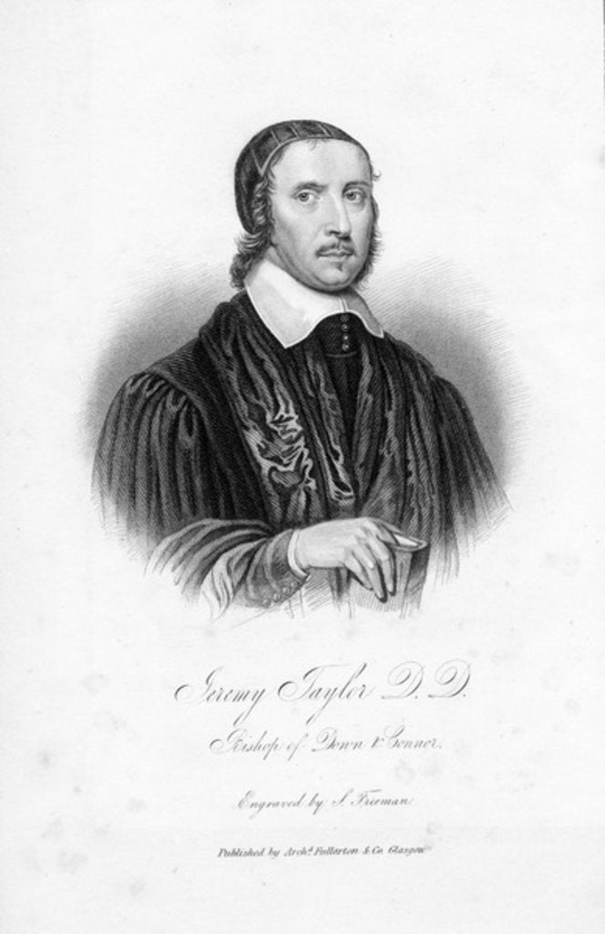 Detail of Jeremy Taylor D.D., Bishop of Down & Connor, engraved by S. Freeman by (after) English School
