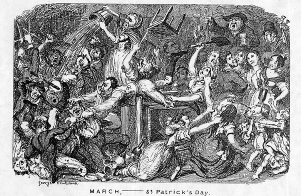Detail of March, - St Patrick's Day by George Cruikshank