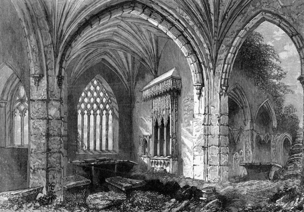 Detail of Abbey of Holy Cross, c.1841 by William Henry Bartlett