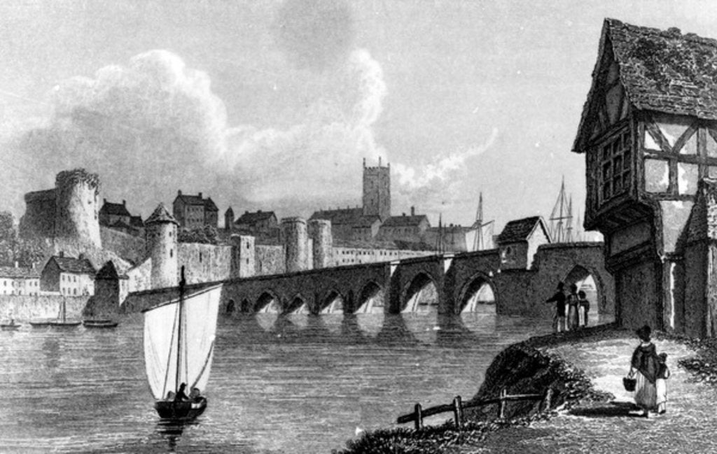 Detail of Castle and City of Limerick by William Westall