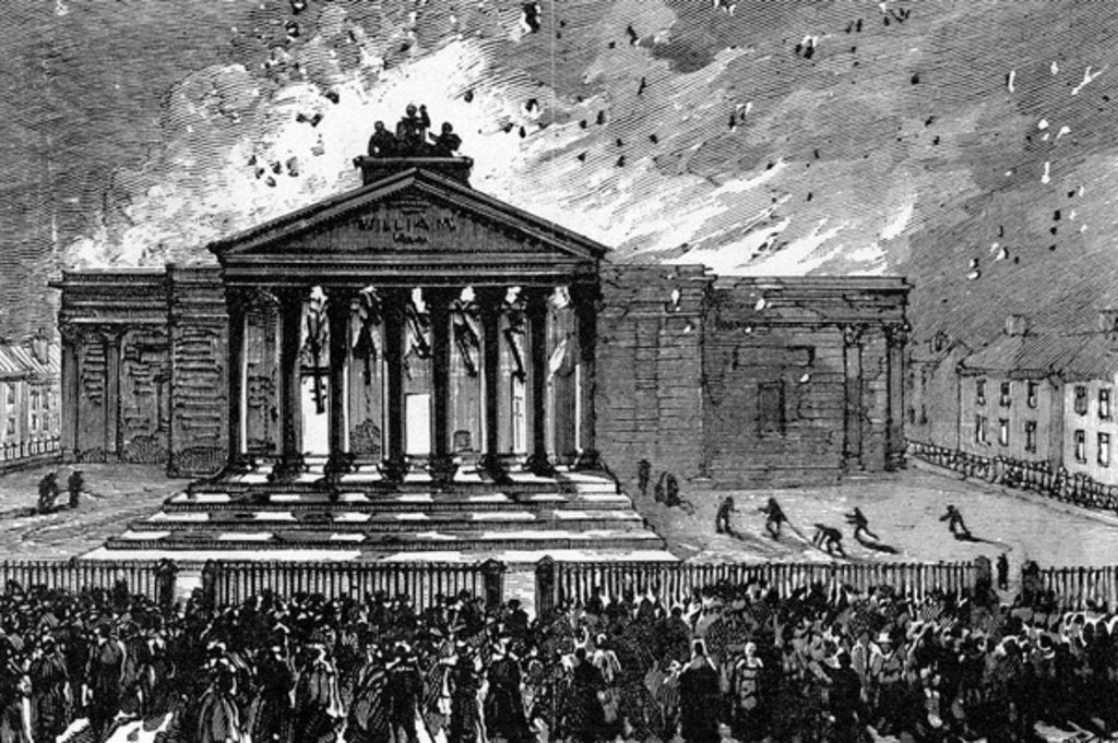 Detail of Burning of the Court-House at Cork, c.1891 by English School