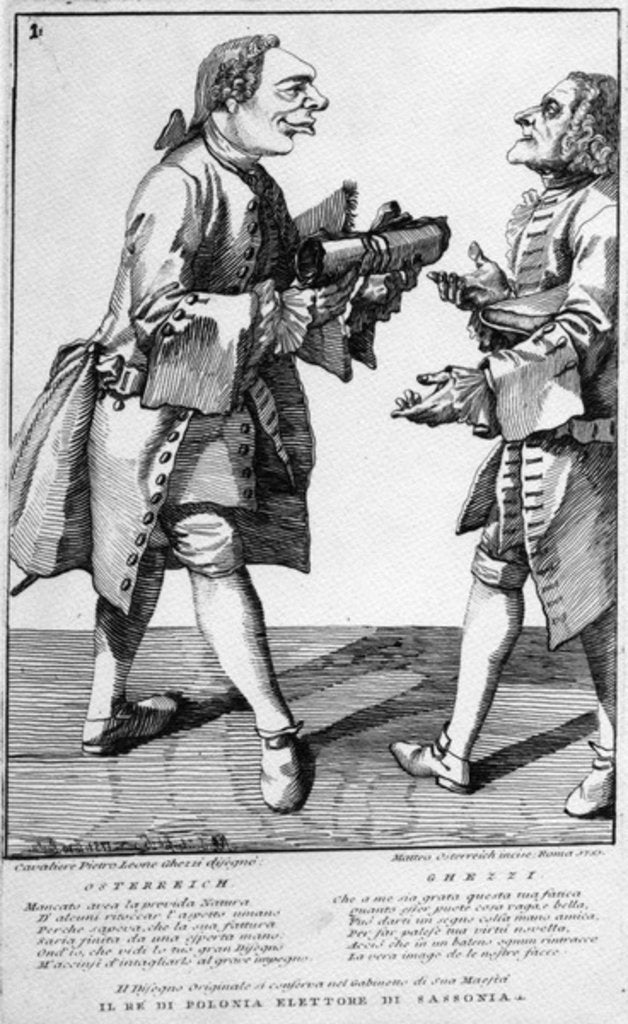 Detail of Osterreich and the Cavaliere Ghezzi, print made by Matthias Oesterreich, 1751 by Pier Leone (after) Ghezzi