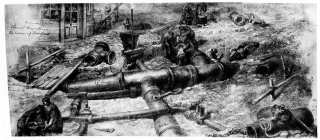 Detail of Building of Common Sewers on Holborn, 1845 by George the Elder Scharf