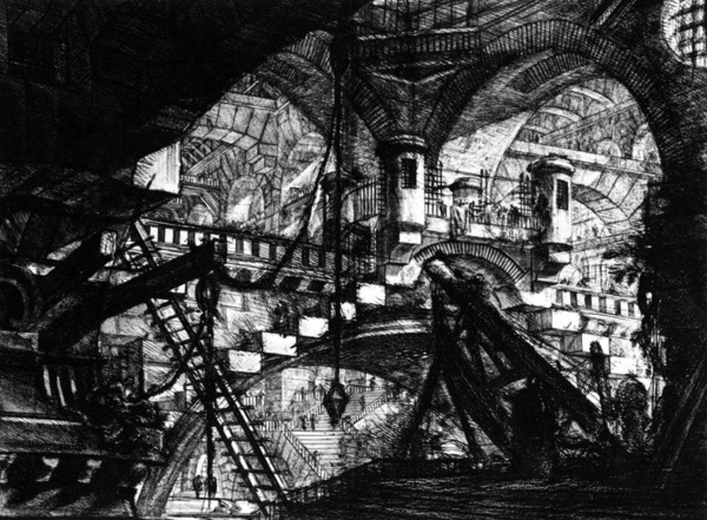 Detail of Plate from the 'Carceri d'invenzione' series, 1761 by Giovanni Battista Piranesi