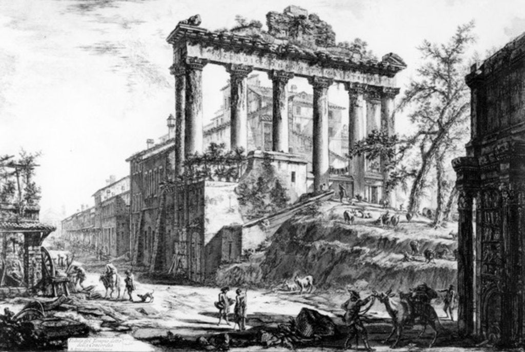 Detail of View of the Temple of Concord by Giovanni Battista Piranesi