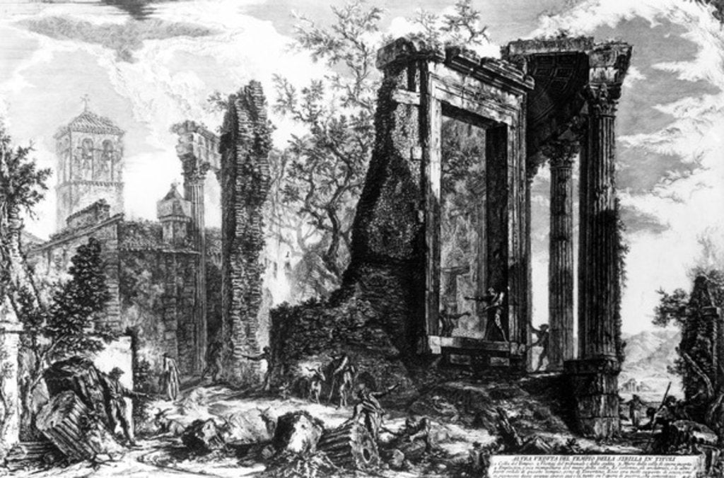 Detail of The Temple of Sibyl, Tivoli by Giovanni Battista Piranesi