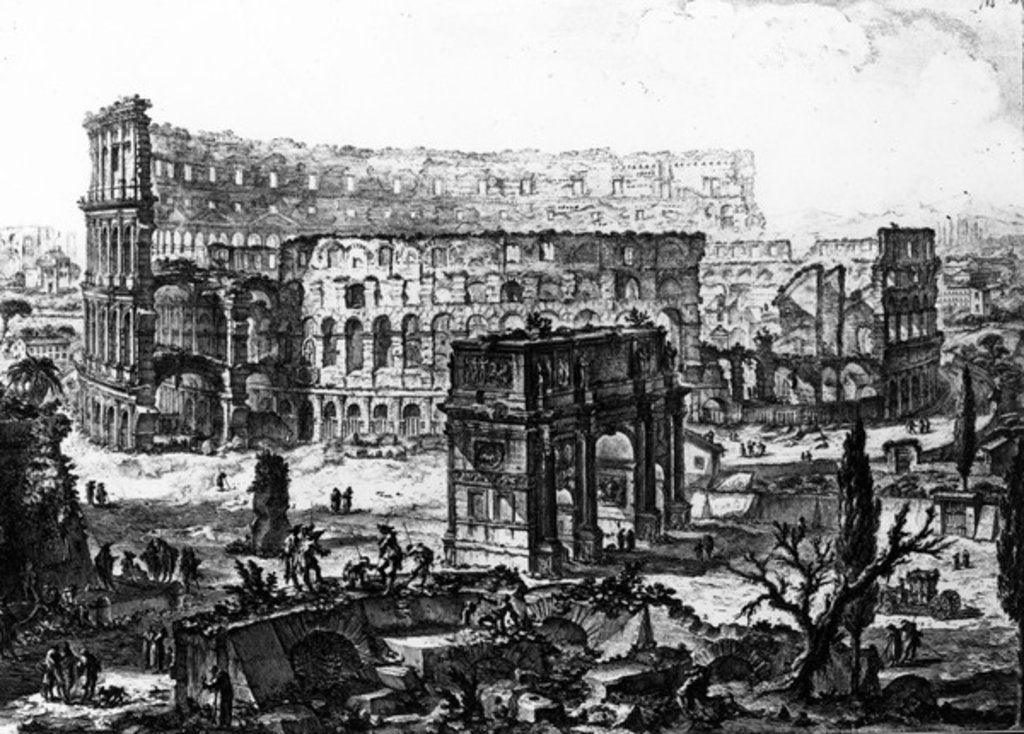 Detail of View of the Arch of Constantine and the Colosseum by Giovanni Battista Piranesi