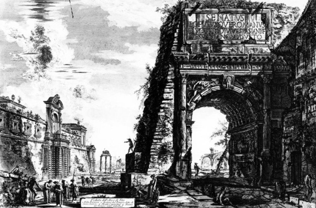 Detail of View of the Arch of Titus by Giovanni Battista Piranesi
