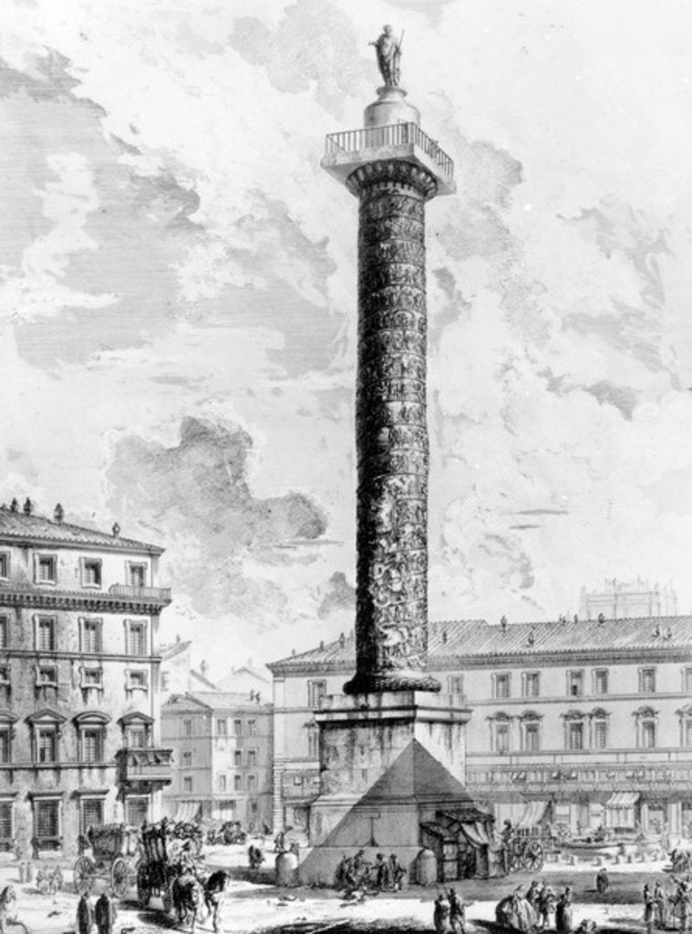 Detail of View of the Column of Marcus Aurelius in the Piazza Colonna by Giovanni Battista Piranesi