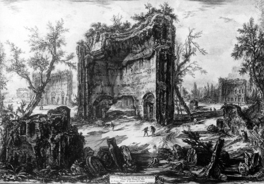 Detail of View of the Baths of Trajan by Giovanni Battista Piranesi