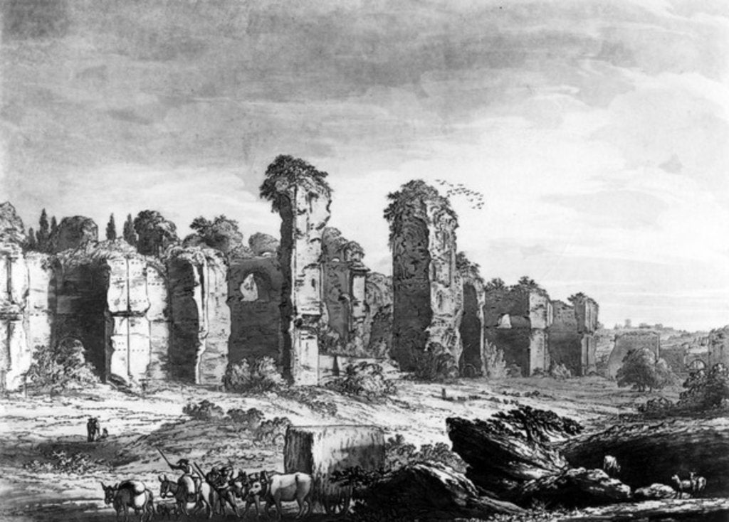 Detail of View of the Remains of Caracalla's Baths, taken from the Jesuit's Garden, Rome, c.1778 by Richard Cooper