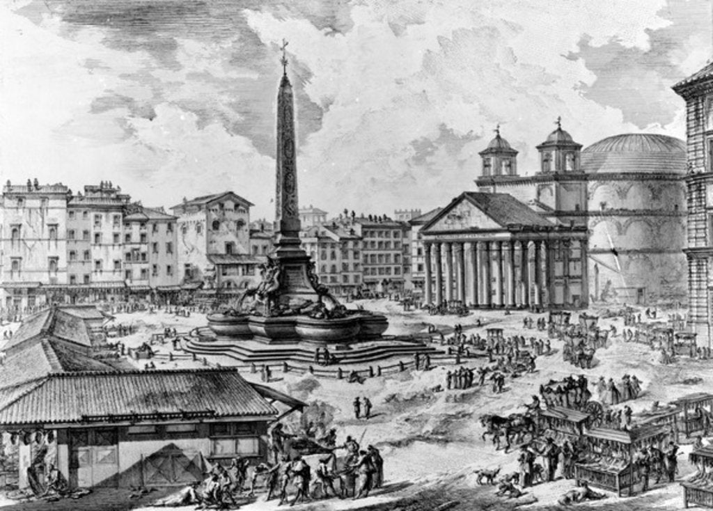 Detail of View of the Piazza della Rotonda by Giovanni Battista Piranesi