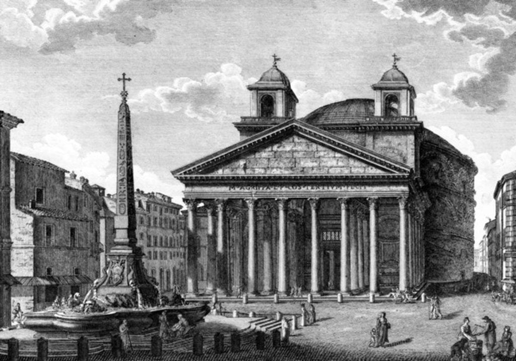 Detail of View of the Pantheon, Rome, c.1810 by Giuseppe Acquaroni