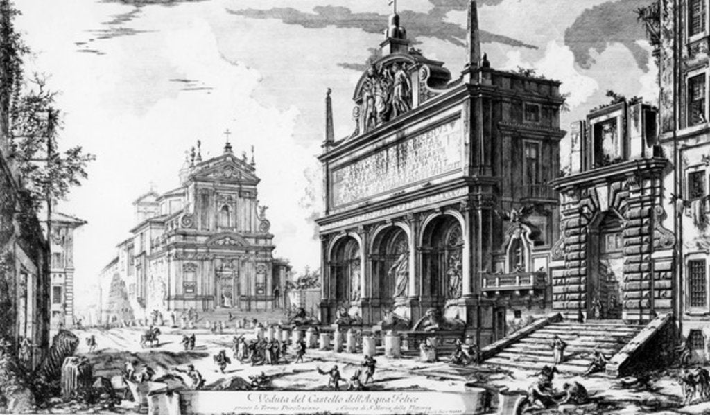 Detail of View of the Fontana dell'Acqua Felice with the Church of Santa Maria della Vittoria behind by Giovanni Battista Piranesi
