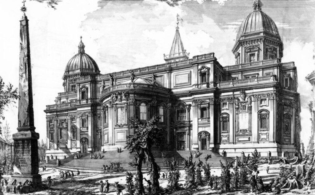 Detail of View of the rear facade of Santa Maria Maggiore by Giovanni Battista Piranesi