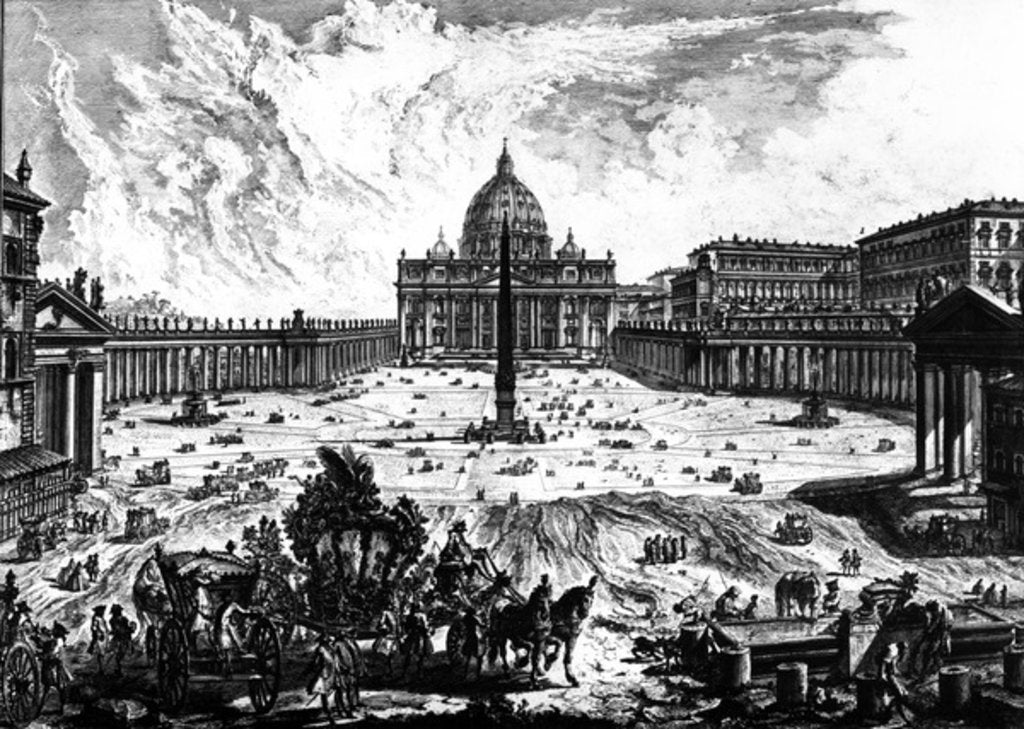 Detail of View of St. Peter's Basilica and Piazza by Giovanni Battista Piranesi
