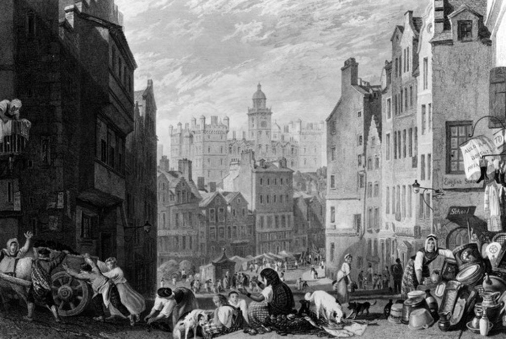 Detail of Heriot's Hospital, Edinburgh, engraved by Henry Le Keux, 1822 by Joseph Mallord William (after) Turner