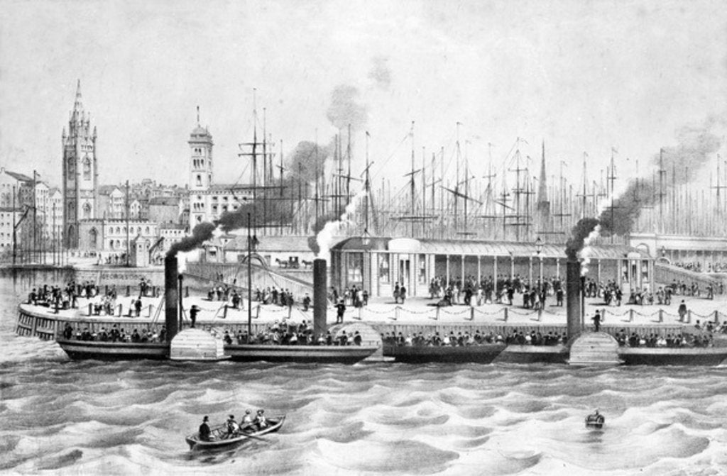 Detail of George's Landing Stage, Pier Head, Liverpool, c.1855 by English School