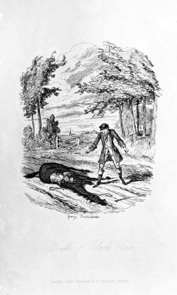 Detail of Death of Black Bess by George Cruikshank